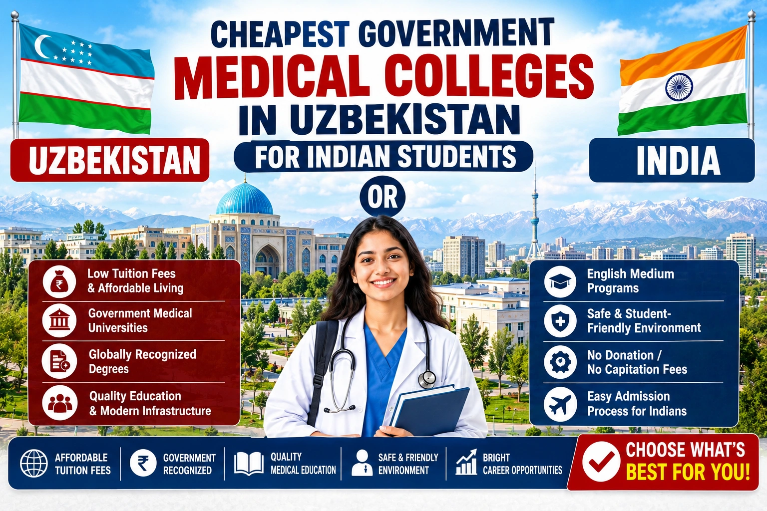 Cheapest Government Medical Colleges in Uzbekistan for Indian Students